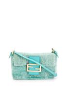 Fendi Vintage 2000's Bead-embellished Baguette Bag - Blue