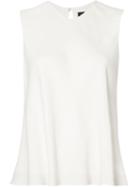 Saloni Flared Tank, Women's, Size: 2, White, Acetate/viscose/polyester