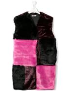 Marni Kids Teen Faux-fur Gilet - Red