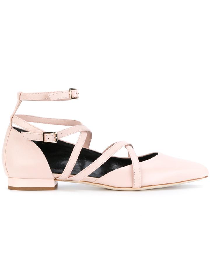 Lanvin Strappy Ballerina Shoes - Nude & Neutrals
