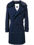 Closed Faux Fur-trim Coat - Blue
