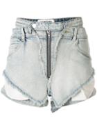 Ground Zero Deconstructed Denim Shorts - Blue