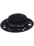 Maison Michel Kiki Glitter-trimmed Cutout Hat - Black
