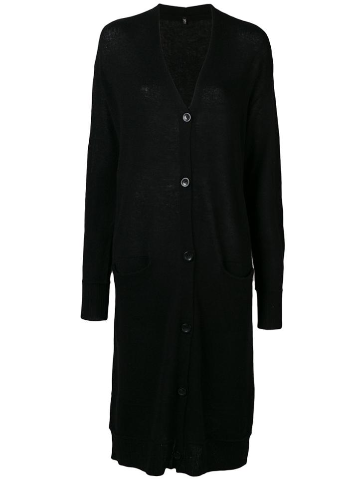 R13 Cashmere Long Length Cardigan - Black