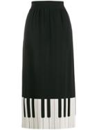 Boutique Moschino Piano Hem Detail Skirt - Black