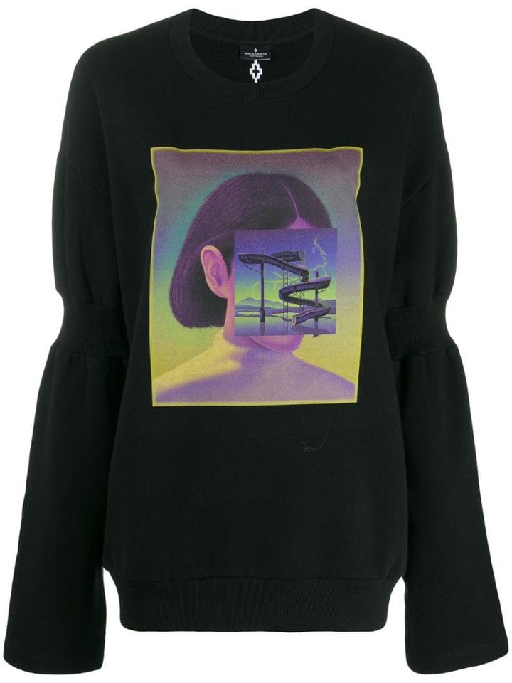 Marcelo Burlon County Of Milan Contrast Print Sweatshirt - Black