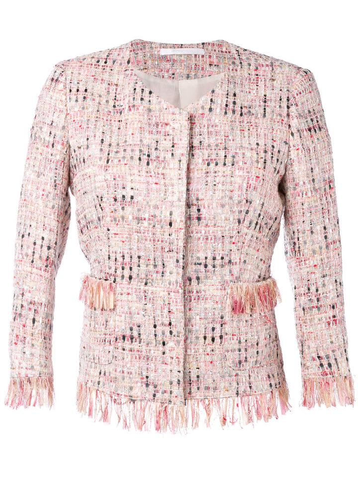 Tagliatore - Bouclé Blazer - Women - Cotton/nylon/polyester/polyacrylic - 44, Pink/purple, Cotton/nylon/polyester/polyacrylic