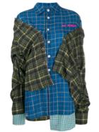 Natasha Zinko Layered Plaid Shirt - Blue