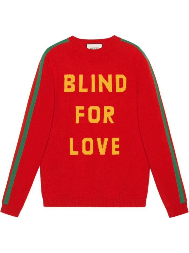 Gucci Blind For Love And Bee Wool Sweater - Red