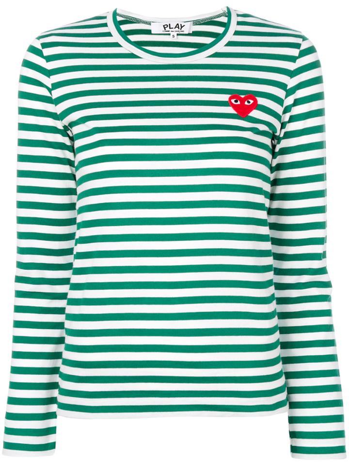 Comme Des Garçons Play Striped Longlseeved T-shirt - Green