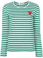 Comme Des Garçons Play Striped Longlseeved T-shirt - Green