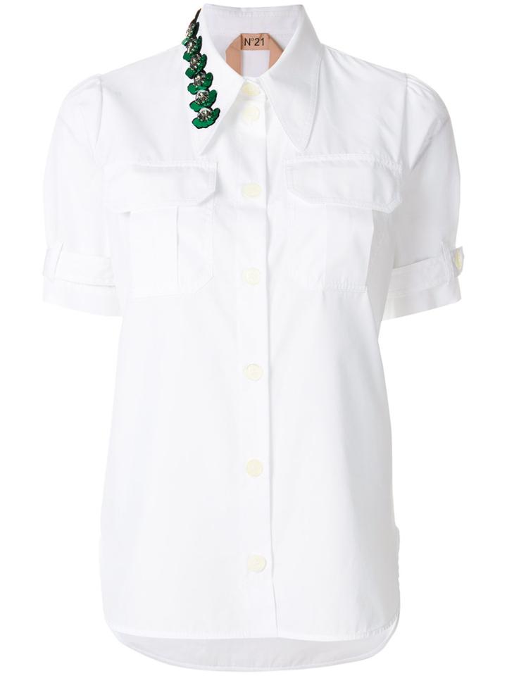 No21 Embellished Collar Shirt - White