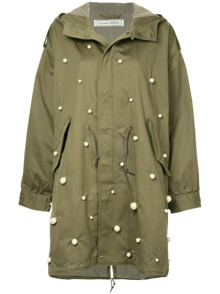 Tu Es Mon Trésor Big Pearl Parka - Green