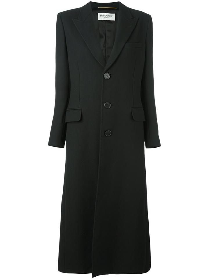 Saint Laurent Fitted Single Breasted Coat