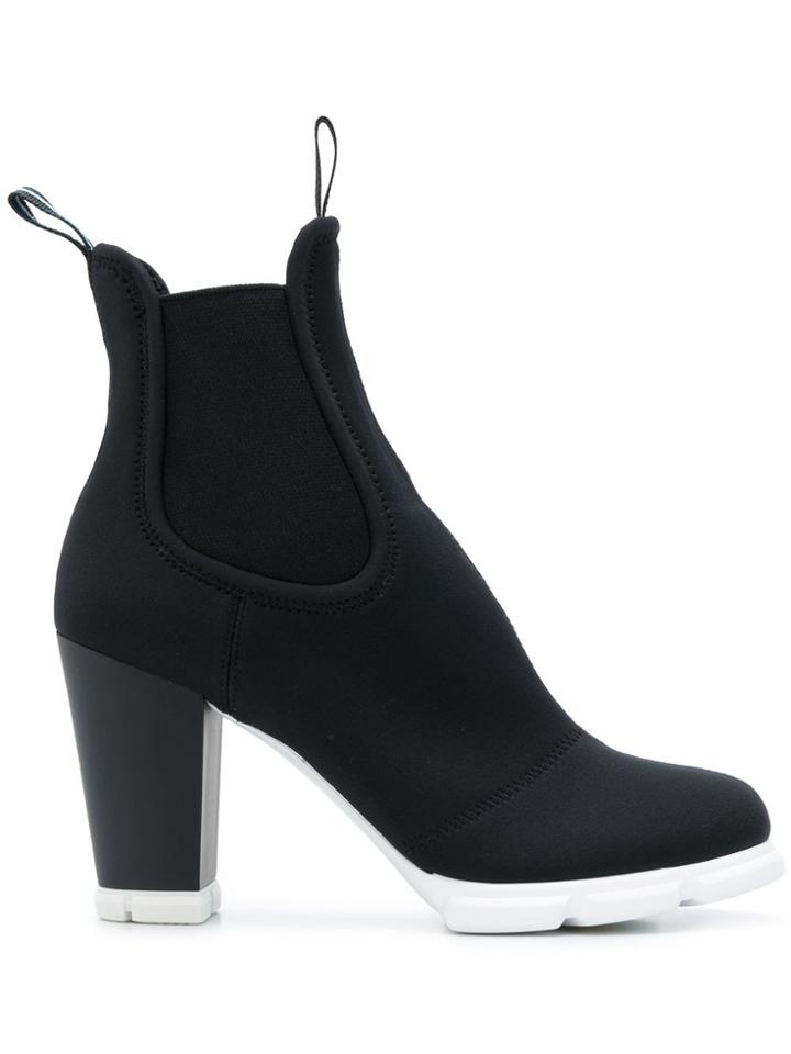 Prada Scuba Ankle Boots - Black
