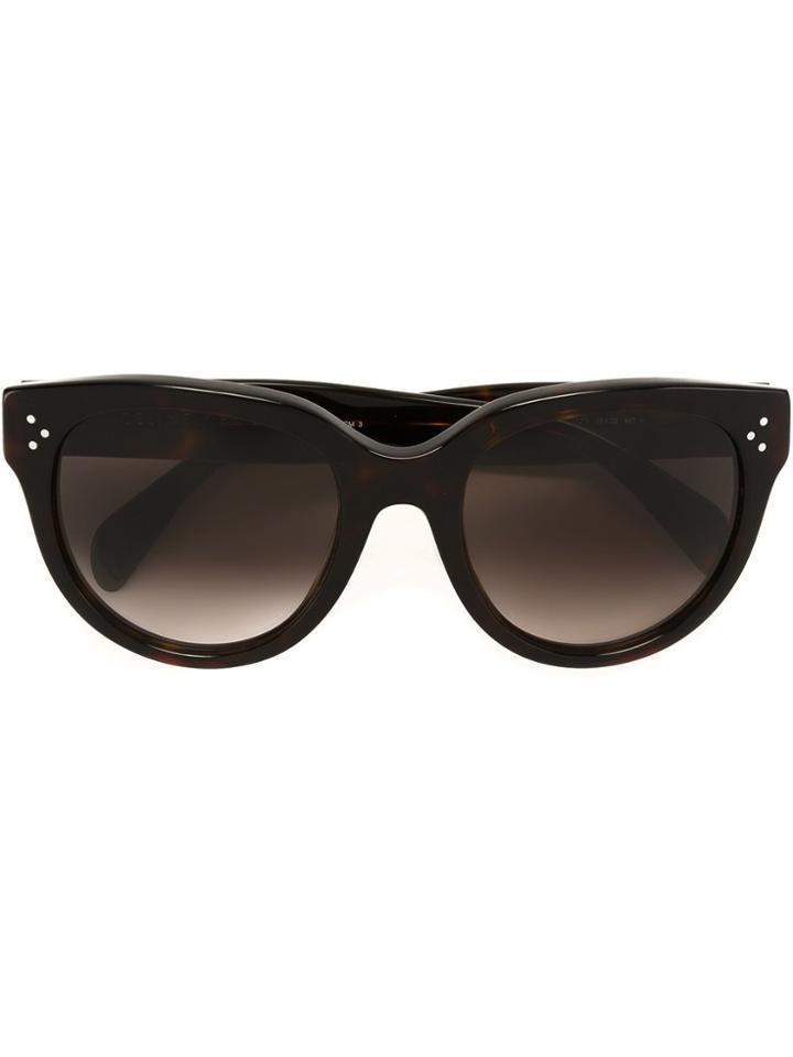 Céline Eyewear Tortoiseshell Cat Eye Sunglasses - Brown