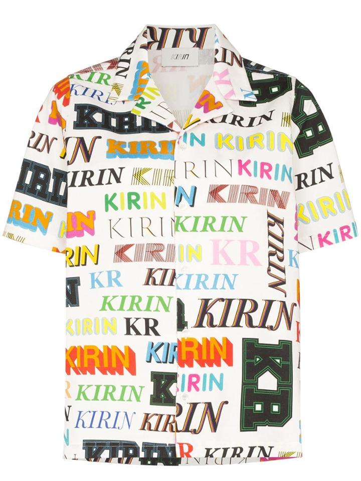 Kirin Logo Print Short Sleeve Shirt - Green