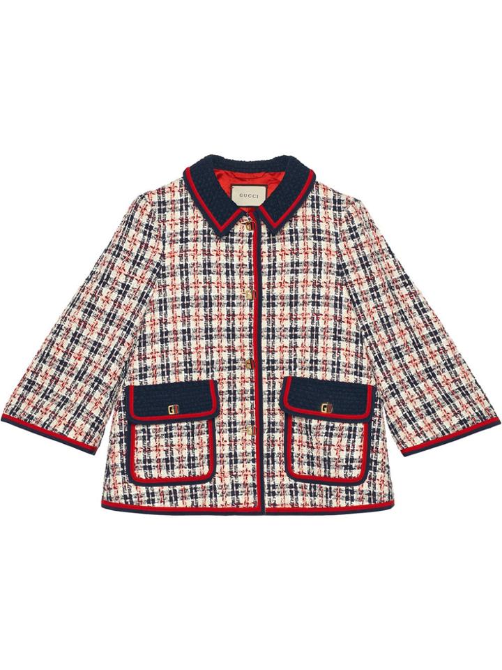 Gucci Tweed Check Jacket - Blue