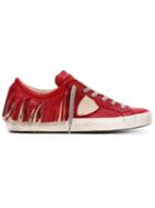Philippe Model Fringed Sneakers, Women's, Size: 39, Red, Nappa Leather/leather/rubber