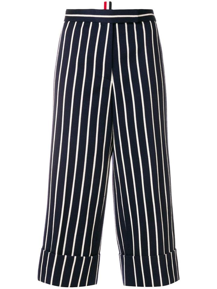 Thom Browne Chenille Banker Stripe Straight Leg Trouser - Blue