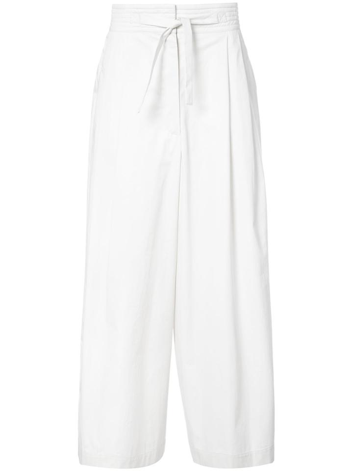 Isa Arfen Wide-leg Cropped Trousers - White