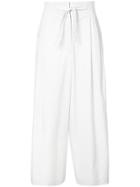 Isa Arfen Wide-leg Cropped Trousers - White