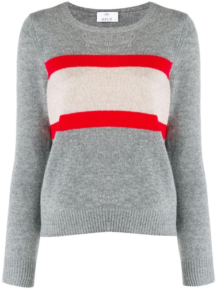Allude Colour-block Knit Sweater - Grey