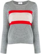 Allude Colour-block Knit Sweater - Grey