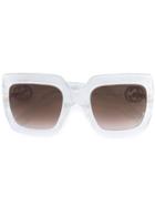 Gucci Eyewear Oversize Square Frame Sunglasses - White