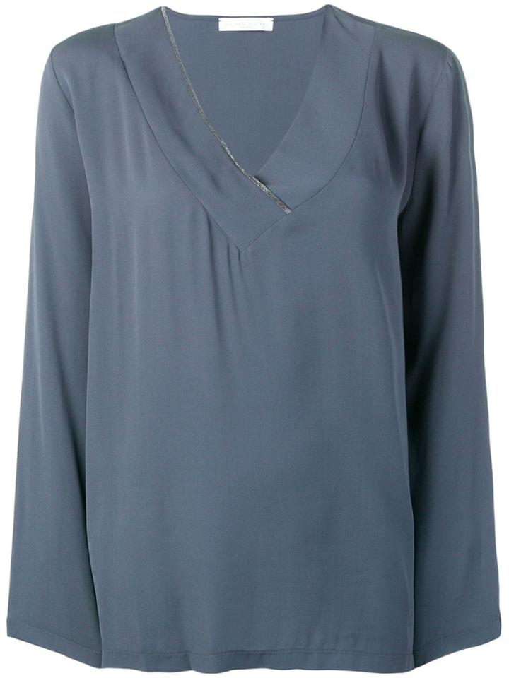 Fabiana Filippi V Neck Blouse - Blue