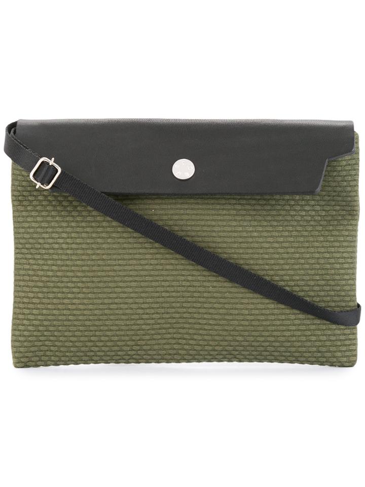 Cabas Contrast Flap Mini Bag - Green