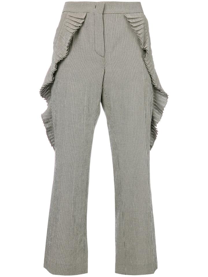 Marco De Vincenzo Pleated Gingham Trousers - White