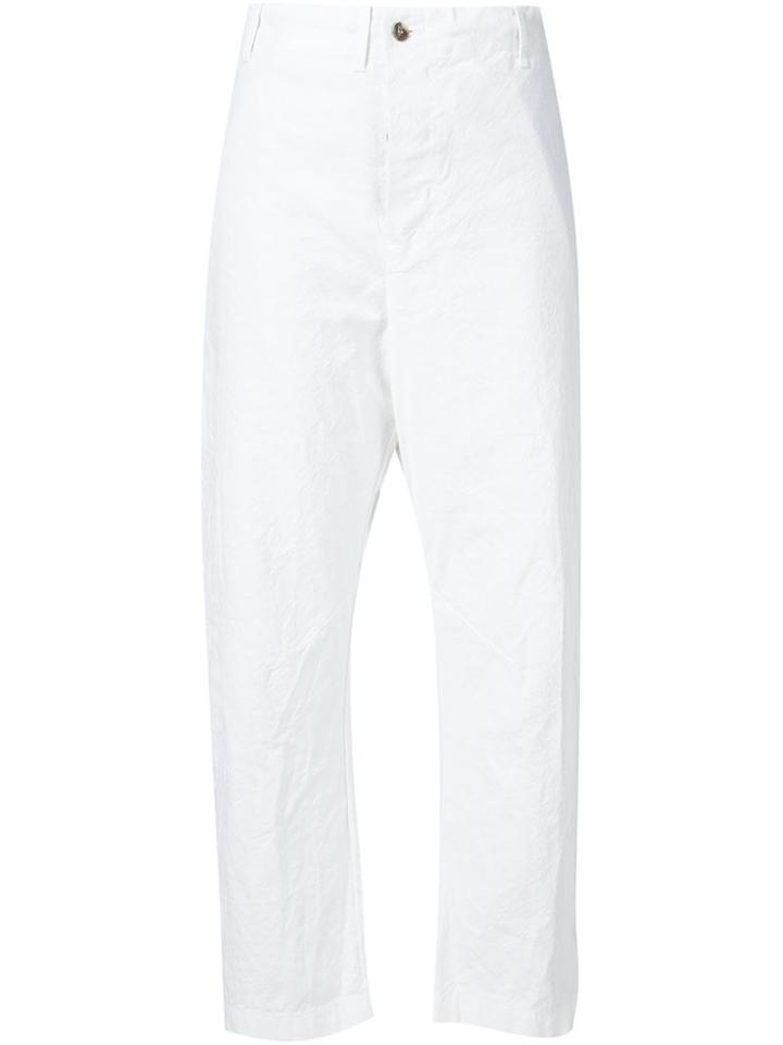 Forme D'expression Cropped Trousers, Women's, Size: Xs, White, Cotton/polyamide