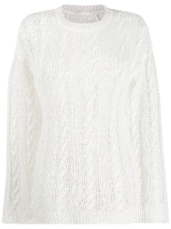 Our Legacy Sheer Cable-knit Jumper - White