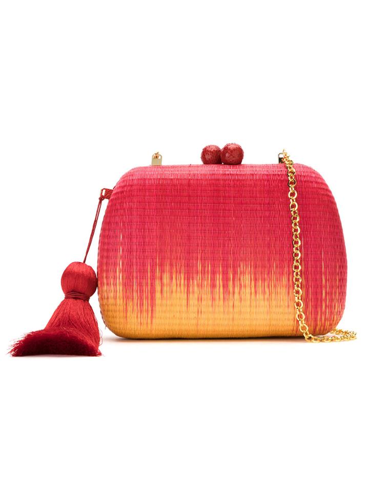 Serpui Woven Pattern Clutch - Yellow & Orange