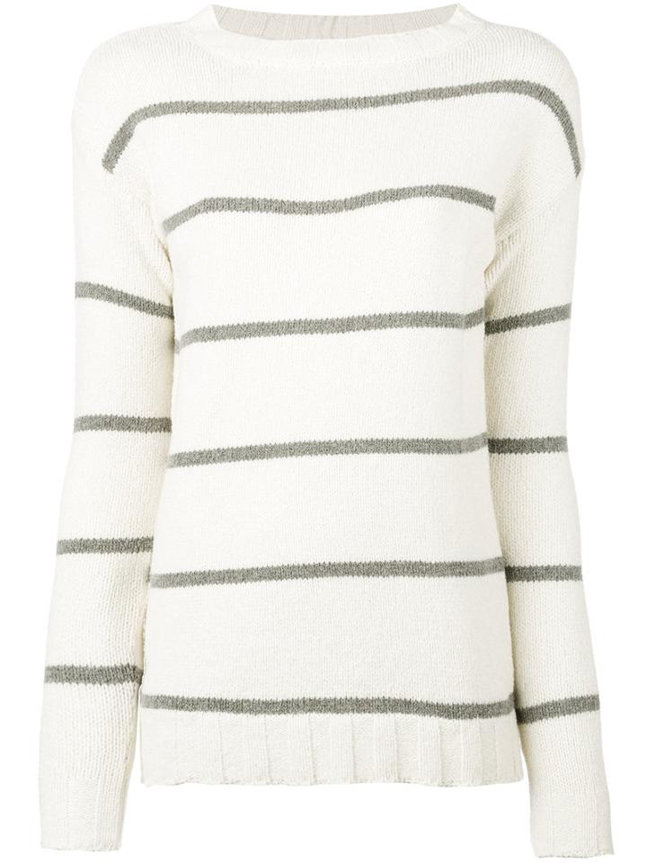 Eleventy - Striped Jumper - Women - Cotton/polyamide - M, Nude/neutrals, Cotton/polyamide