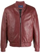 Trussardi Jeans Zipped Leather Jacket - Red