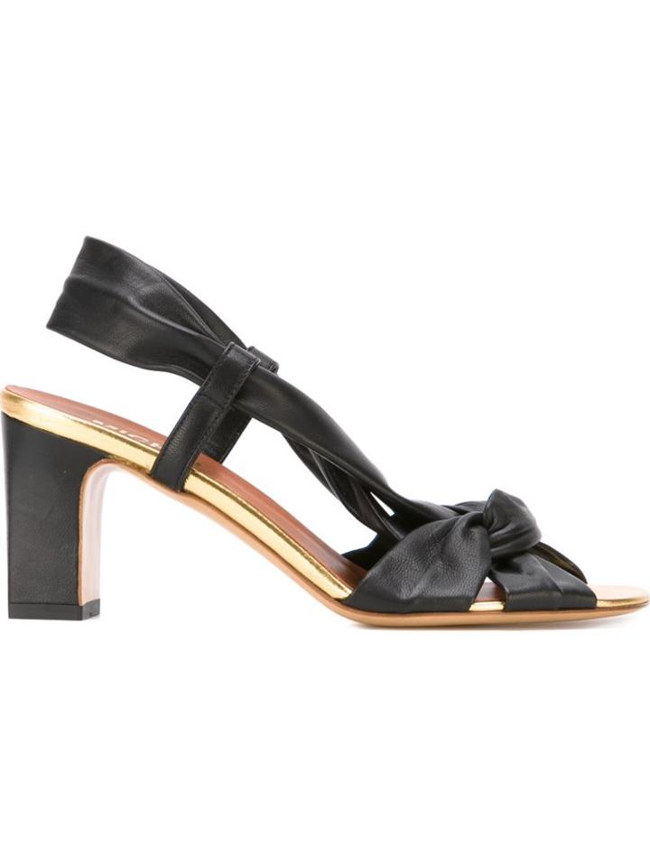 Michel Vivien Crossed Front Sandals, Women's, Size: 38, Black, Leather