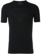 Armani Jeans Round Neck T-shirt, Men's, Size: Large, Black, Cotton/spandex/elastane