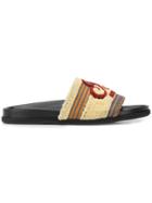 Bally Logo Shearling Slides - Neutrals