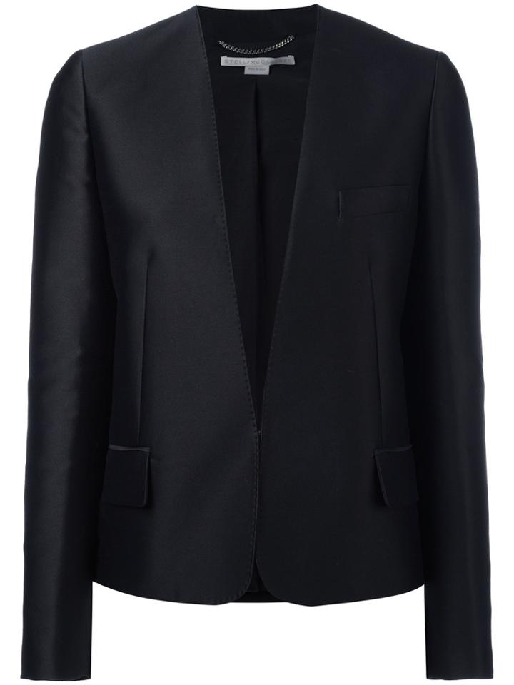Stella Mccartney Embroidered Bird Collarless Blazer - Black