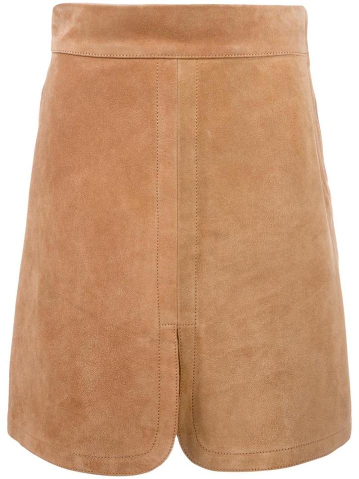 See By Chloé Front Slit Skirt, Women's, Size: 38, Nude/neutrals, Calf Leather