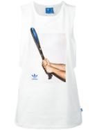 Adidas Originals Graphic Print Vest Top, Women's, Size: 44, White, Cotton