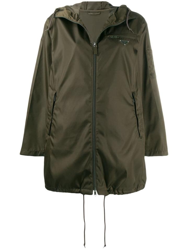 Prada Zipped Hooded Parka - Green