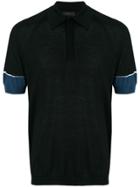 Prada Contrast Cuff Polo Shirt - Black