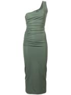 Off-white One Shoulder Fitted Dress - Green
