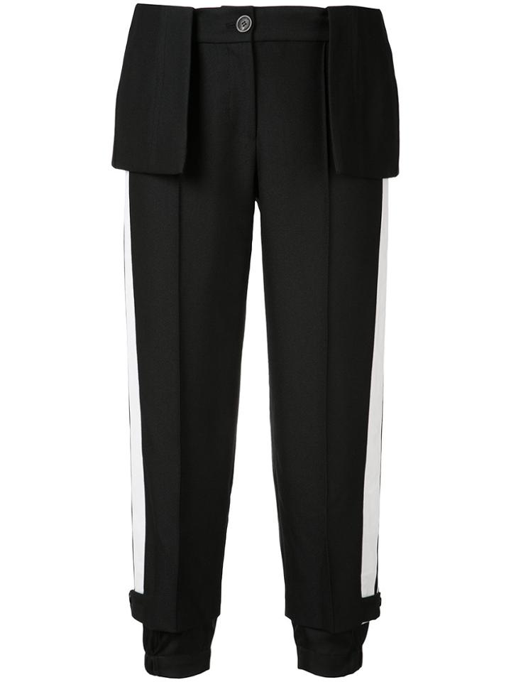 Vera Wang Cropped Peplum Trousers - Black