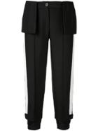 Vera Wang Cropped Peplum Trousers - Black