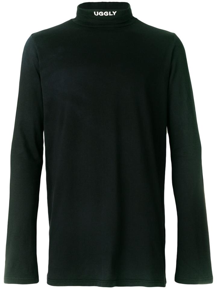 Ex Infinitas Turtle Neck Printed Sweater - Black