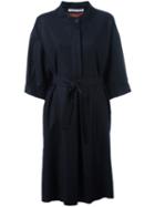 Cristaseya Belted Flannel Dress, Women's, Size: Small, Blue, Wool